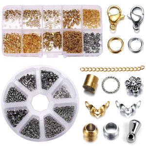 Stainless Steel DIY Jewelry Making Kit: Clasp, Jump Rings, Crimps