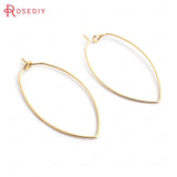 20PCS 38x19MM 24K Brass Oval Earrings Hooks DIY Jewelry Findings
