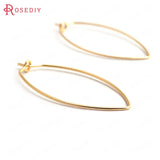 20PCS 38x19MM 24K Brass Oval Earrings Hooks DIY Jewelry Findings