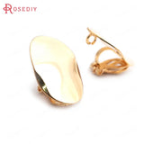 10PCS 20x14.5MM 24K Brass Oval Earrings Clips DIY Jewelry Findings Accessories