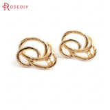 10PCS 16x12MM 24K Brass Wire Stud Earrings DIY Jewelry Findings
