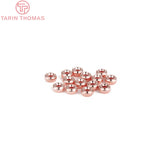 20PCS 4MM 5MM 6MM 24K Brass Round Beads Bracelet Beads DIY Jewelry