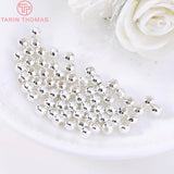 50PCS 2MM-6MM 24K Brass Round Beads for DIY Jewelry