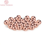 50PCS 2MM-6MM 24K Brass Round Beads for DIY Jewelry