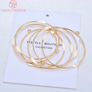 10PCS 48MM 24K Plated Round Earrings Hoop DIY Jewelry Findings