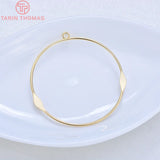 10PCS 48MM 24K Plated Round Earrings Hoop DIY Jewelry Findings