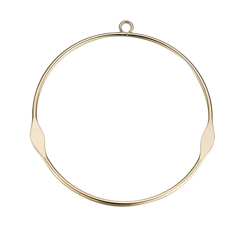 10PCS 48MM 24K Plated Round Earrings Hoop DIY Jewelry Findings