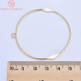 10PCS 48MM 24K Plated Round Earrings Hoop DIY Jewelry Findings
