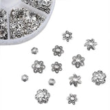 355pcs Flower Petal Beads Caps Golden Silver Metal Spacer Beads