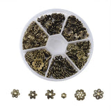 355pcs Flower Petal Beads Caps Golden Silver Metal Spacer Beads