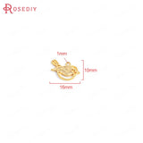 10PCS 16x10MM 24K Brass Birds Charms Pendants DIY Jewelry Findings