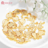 10PCS 16x10MM 24K Brass Birds Charms Pendants DIY Jewelry Findings