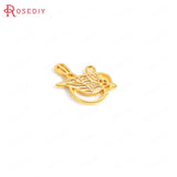 10PCS 16x10MM 24K Brass Birds Charms Pendants DIY Jewelry Findings
