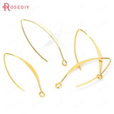 20PCS 14x37MM 24K Brass Earring Hook DIY Jewelry Findings