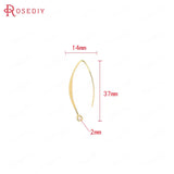 20PCS 14x37MM 24K Brass Earring Hook DIY Jewelry Findings