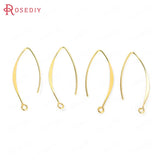 20PCS 14x37MM 24K Brass Earring Hook DIY Jewelry Findings