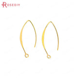 20PCS 14x37MM 24K Brass Earring Hook DIY Jewelry Findings