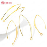 20PCS 14x37MM 24K Brass Earring Hook DIY Jewelry Findings