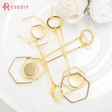 4PCS Brass Geometric Tassel Stud Earrings 24K DIY Jewelry Findings