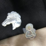 Natural Pearl Mother Shell Horse Angle Style Necklace Beads Charms