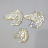 2Pcs Natural Mother Shell Horse Charms Jewellery Making Pendants