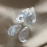 4Pcs Natural Mother Shell Water Drop Necklace Beads