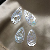 4Pcs Natural Mother Shell Water Drop Necklace Beads