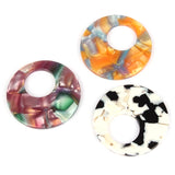 6pcs Acetic Acid Resin Circle Charms for DIY Jewelry Making Earrings Accessories
