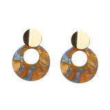 6pcs Acetic Acid Resin Circle Charms for DIY Jewelry Making Earrings Accessories