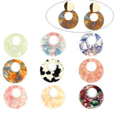 6pcs Acetic Acid Resin Circle Charms for DIY Jewelry Making Earrings Accessories