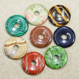 Natural Stone Donut Charm Pendants for DIY Jewelry Making