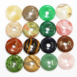 Natural Stone Donut Charm Pendants for DIY Jewelry Making
