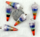 7 Chakra Layered Pendant Set for DIY Jewelry Making - 4PCS