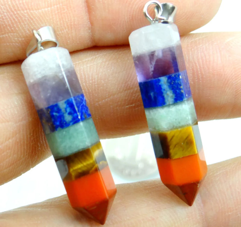 7 Chakra Layered Pendant 4PCS DIY Jewelry Making Necklace
