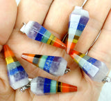 7 Chakra Layered Pendant Set for DIY Jewelry Making - 4PCS