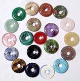 35MM Natural Stone Donut Pendant for DIY Jewelry Making