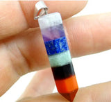 7 Chakra Layered Pendant for DIY Jewelry 4PCS