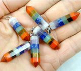 7 Chakra Layered Pendant for DIY Jewelry 4PCS