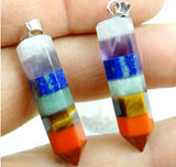 7 Chakra Layered Pendant for DIY Jewelry 4PCS