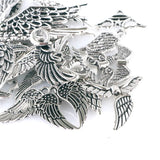 35Pcs Mix Silver Angel Bird Feather Elf Hollow Wings Charms Pendant DIY