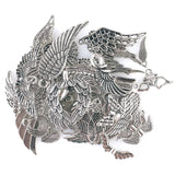 35Pcs Mix Silver Angel Bird Feather Elf Hollow Wings Charms Pendant DIY