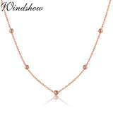 925 Silver Rose Cross Beaded Chain Necklace Women Jewelry