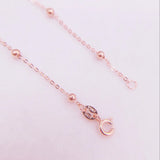 925 Silver Rose Cross Beaded Chain Necklace Women Jewelry