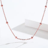 925 Silver Rose Cross Beaded Chain Necklace Women Jewelry