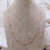 925 Silver Rose Cross Beaded Chain Necklace Women Jewelry