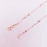925 Silver Rose Cross Beaded Chain Necklace Women Jewelry