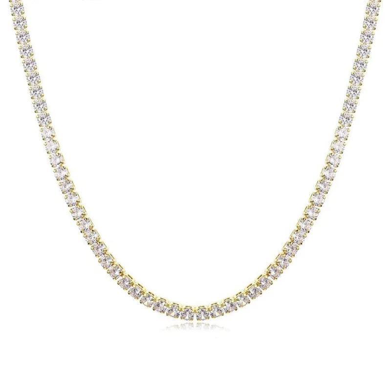 Tennis CZ Chain Choker Necklace For Women Girls