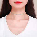 Tennis CZ Chain Choker Necklace For Women Girls