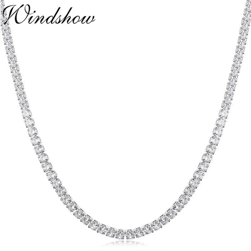 Yellow Linked CZ Chain Short Choker Necklace For Women Girls