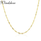 925 Sterling Silver Wave Chain Necklace 35-60cm